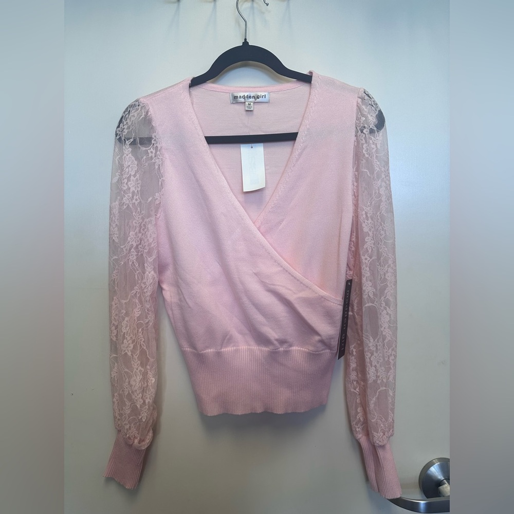 Madden Girl Light Pink Knit Top